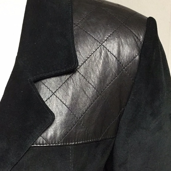 Danier Leather Suede Blazer with Leather Trim - Fully Lined - Picture 5 of 12